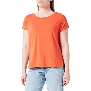 ICHI Dames UW BELS SS6 T-Shirt, 171562/Mandarijn Rood, M