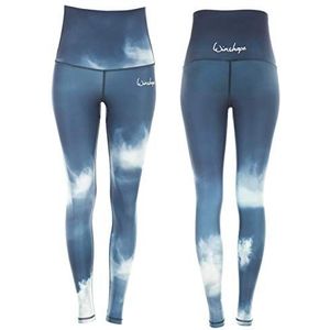 Winshape Dames Functionele Power Shape Jeans Legging High Waist HWL102, air, Slim Style, Fitness Vrije Tijd Sport Yoga Workout, Vanilla Wit/Rook-Blauw