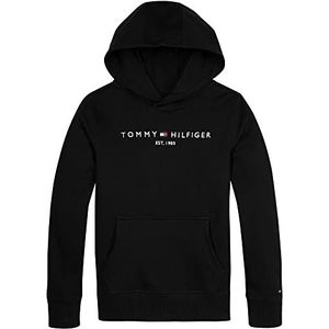 Tommy Hilfiger Uniseks Essential Hoodie met capuchon voor kinderen, Zwart, 24 mesi