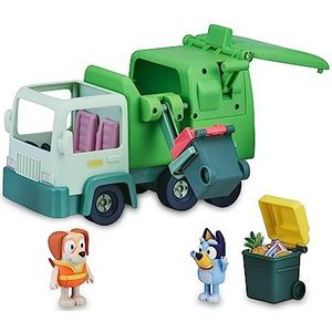 Bluey Vuilniswagen – afvalwagenspel uit de Bluey-serie, hoge speelbaarheid, met 2 beweegbare figuren van 6 cm, voor kinderen vanaf 3 jaar, waardevolle spelletjes