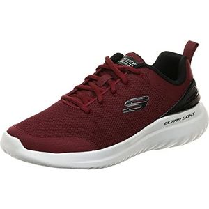 Skechers Heren Bounder 2.0 NASHER Trainers, bordeaux mesh/zwarte trim, 8.5 UK, Bordeaux Mesh Zwarte Trim, 42.5 EU