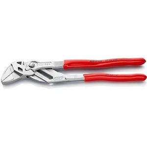 KNIPEX 86 03 250 Sleuteltang Tang en schroefsleutel in één gereedschap met kunststof bekleed verchroomd 250 mm,Rood