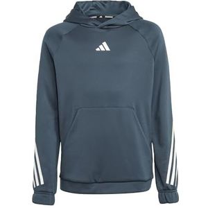 adidas Uniseks-Kind Train Icons AEROREADY 3-Stripes Hoodie, Arctic Night/Pulse Lime/White, 9-10 Years