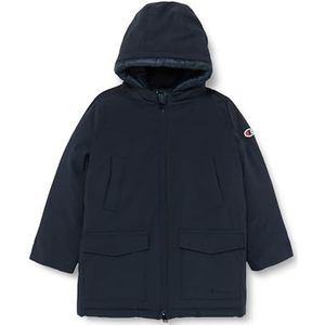 Champion Legacy Outdoor B-Neopreen Poly-Plain Geweven Hooded Freaked Jacket voor jongens, Blauwe Marine, 3-4 jaar