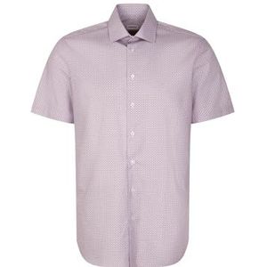 Seidensticker Zakelijk overhemd voor heren, shaped fit, zacht, kent-kraag, korte mouwen, 100% katoen, rood, 38