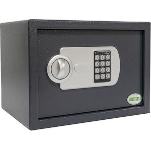 Amig - Kluis met toetsenbordopening | met noodbeveiligingssleutel en knop | anti-botsing systeem | Veilig voor het opbergen van geld of waardevolle spullen | 31 x 20 x 20 cm
