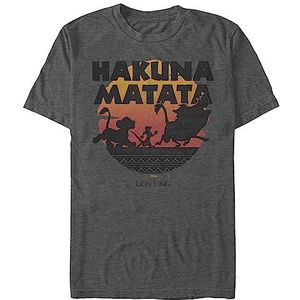 Disney Heren Lion King Gang Hakuna Matata Sunset Graphic T-Shirt Shirt, charcoal heather, S