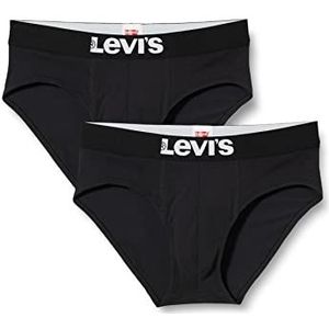 Levi's Levis Men Solid Basic Boxershorts voor heren, verpakking van 2 stuks, zwart (jet black 884), S