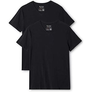 BLEND Heren T-shirt V-hals, Zwart - Schwarz (zwart 70155), L