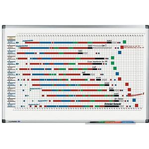 Legamaster 7-413000 Premium jaarplanner, UV-gehard whiteboard, horizontale indeling voor 53 weken, 90 x 60 cm