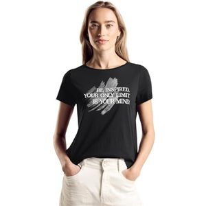 T-shirt met print, zwart, 46