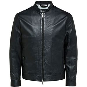 SELECTED HOMME Heren Slharchive Classic Leather JKT W Noos leren jas, zwart, L