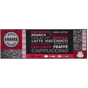 andiamo Tapijtloper café crème woonkamertapijt tapijtloper voor keuken 50 x 150 cm grijs-rood