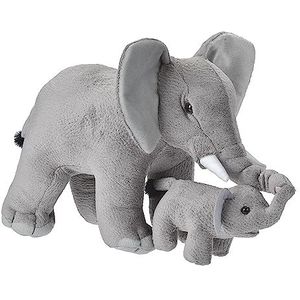 Wild Republic Moeder en baby olifant pluche, knuffeldier, pluche speelgoed, geschenken voor kinderen, 30 cm
