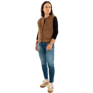 ONLY Onlnico Bonded Rev Waistcoat CS Otw, geroosterde kokosnoot, M Dames, Geroosterde kokosnoot., M