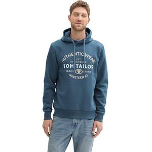 TOM TAILOR Sweatshirt voor heren, 38224 - Real Teal Blue, XS