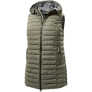 STOY Damesvest in dons-look, gewatteerd vest met capuchon STS 3 WMN QLTD VST, lichtloliv, 54, 38100-000