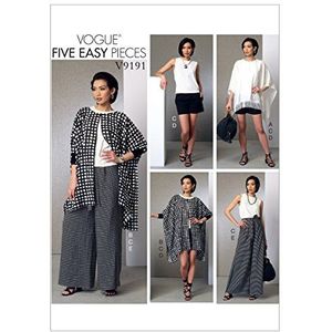 Vogue Patterns 9191ZZ Vogue patroon 9191 ZZ, poncho, bovendeel, shorts en broek, maten LRG-XXL, meerkleurig, XLG