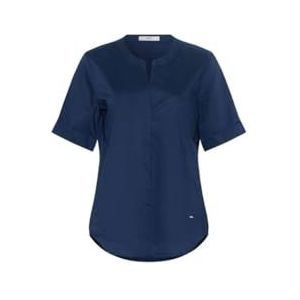 BRAX Damesblouse Veri Basic Cotton blouse met halve mouwen, blauw, 46
