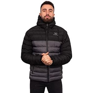 Just Emporio Jas met capuchon voor volwassenen, heren, zwart/antraciet, XL, zwart/antraciet, XL