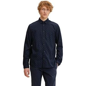 TOM TAILOR Uomini Shirt met paisley-patroon 1032352, 30549 - Navy Minimal Paisley Design, S