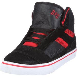 Globe The Heathen Hi GBHEATHI Uniseks sneakers voor volwassenen, Zwart Zwart Zwart Rood, 40 EU