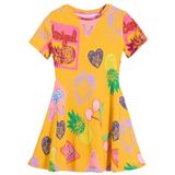 Desigual - Skaterjurk - Korte Mouwen - Geribbelde Stof - Gekleurde Stempels