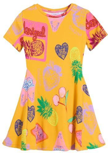 Desigual - Skaterjurk - Korte Mouwen - Geribbelde Stof - Gekleurde Stempels