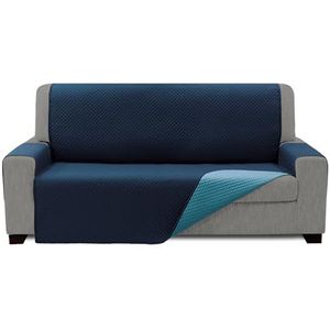 ECOMMERC3 Bankhoes voor 2-zits, 120 x 220 cm, bankeffect, marineblauw/turquoise, eenvoudige installatie, verstelbaar