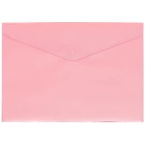 Grafoplás Kunststof envelop met kliksluiting, maat 4, kleur: lichtroze, transparant, 17,5 x 24,5 cm, perfect voor het beschermen van documenten op school, thuis of op kantoor