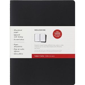 Moleskine Cahier studieboekjes (voor lezingen, XXLarge, set van 2, gevoerd, kartonnen omslag) zwart, inpakpapier bruin