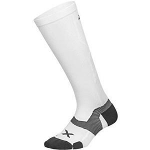 2XU Unisex's Vectr kussen volledige lengte sokken compressie, wit/grijs, L1
