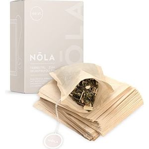 NOLA Wegwerp theezakjes voor losse thee (100 stuks) - biologisch afbreekbaar en recyclebaar - met trekkoord - 9,5 x 8 cm - ook geschikt voor theepotten