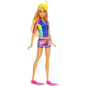 Barbie-pop met jasje dat van kleur verandert, waterspuiter in de vorm van een puppy en dolfijn met geluid