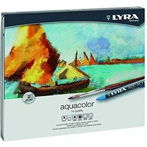 Lyra 5611240 Aquacolor Waskrijt, metalen etui in 24 verschillende kleuren