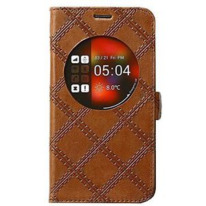 Zenus Cases ""Z-View Vintage Quilt Diary"" in bruin voor Samsung Galaxy S5 SM-G900F