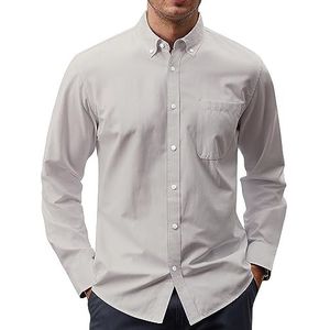 J.VER Overhemd met knopen voor heren, Grijze Khaki, XXL