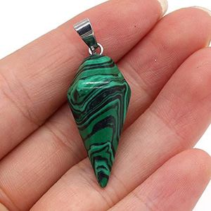 Natural Stone Pendants Blue Turquoises Red Agated Crystal for Jewelry Making Women Necklace Earrings Gift 15x33mm-Malachite