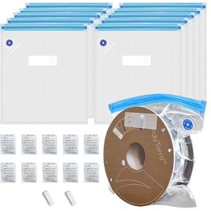 AJOYIB 3D-printerfilament, opbergkit, 10 stuks, vacuümopslag, afdichtingszak met droogmiddel, vochtbestendig, filament droog, 30 x 34 cm