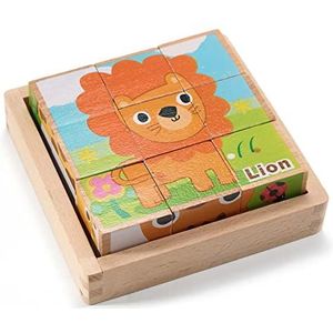 Pazzlas, 3D Puzzle Cube Animaux en Bois Enfant 1, 2, 3, Jouet Montessori 2 Ans Éducatif Préscolaire Cadeaux Noël d'anniversaire pour Bébés Garçons Filles