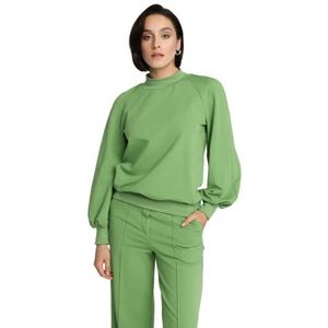 Madnezz House Damesshirt Coco, manchetten, lange mouwen blouse, groen, S