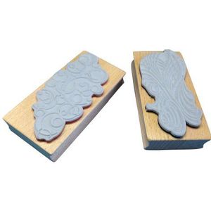 Petra's Knutsel-News stempelset filigraan sikkels bestaande uit 2 verschillende stempels, hout, 10 cm