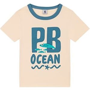 Petit Bateau T-shirt voor jongens, beige/meerkleurig, 12 Jaren
