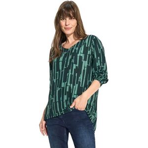 CECIL Bedrukte blouse, fir green, XXL