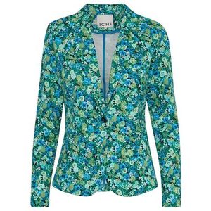 ICHI Casual zakelijke blazer voor dames, 202699/Blauw Groen Multi Flower Aop, S