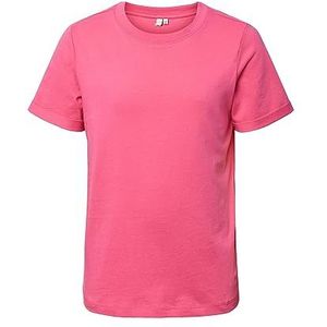 Bestseller A/S Pkria Ss Fold Up Solid Tee Tw Bc Noos T-shirt voor meisjes, shocking pink, 146/152 cm