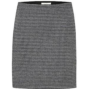 Part Two Mini-rok voor dames, high-waisted zakken, elastisch, taille potlood silhouet, Medium grijs geruit, S