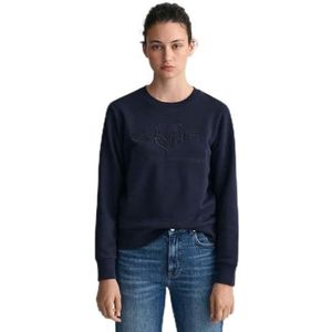 GANT Dames Tonal Archive Shield Sweatshirt, Evening Blue, Standaard, evening blue, XS