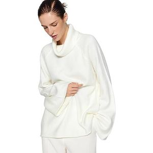 Trendyol FeMan oversized basic coltrui gebreide trui, ecru, S, Ecru, S