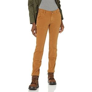 Carhartt Robuuste Flex Relaxed Fit Twill werkbroek met dubbele voorkant voor dames, Carhartt Bruin, 18W